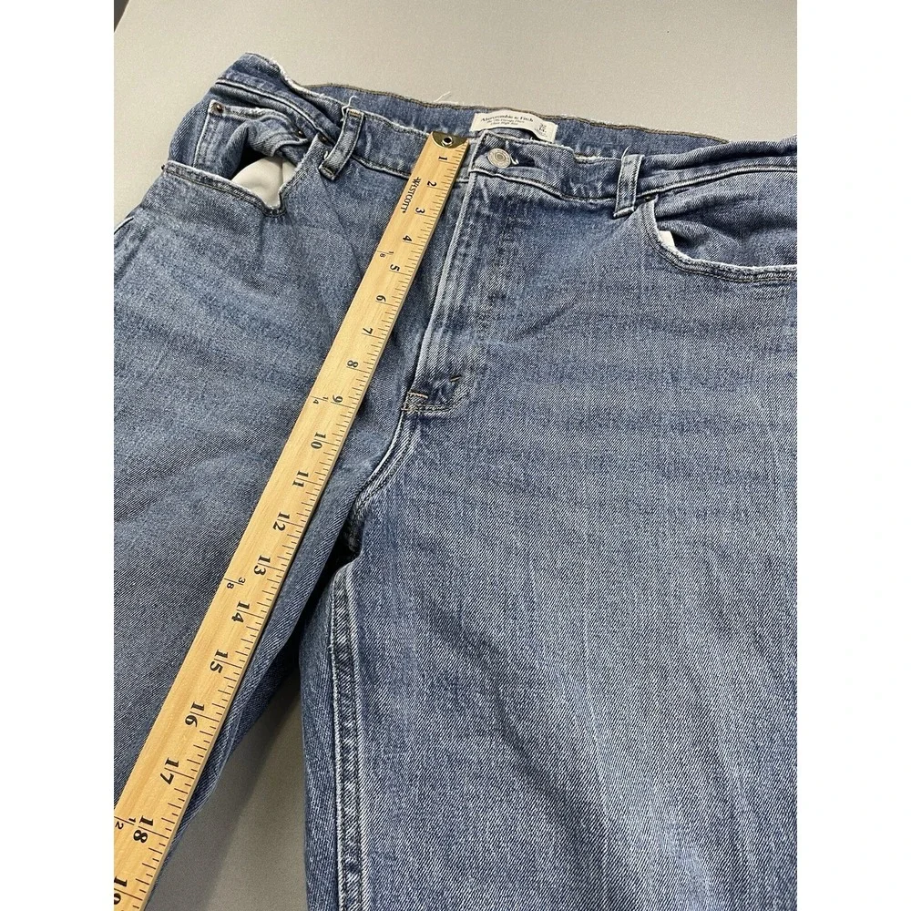 Abercrombie‎ & Fitch The 70s Vintage Flare Ultra High Rise Blue Jeans 32 14R